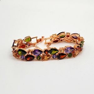 Rose Gold Tone Multi-color Bracelet